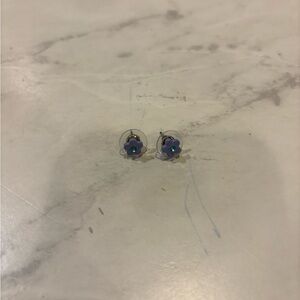 Elegant Blue Flower Stud Earrings